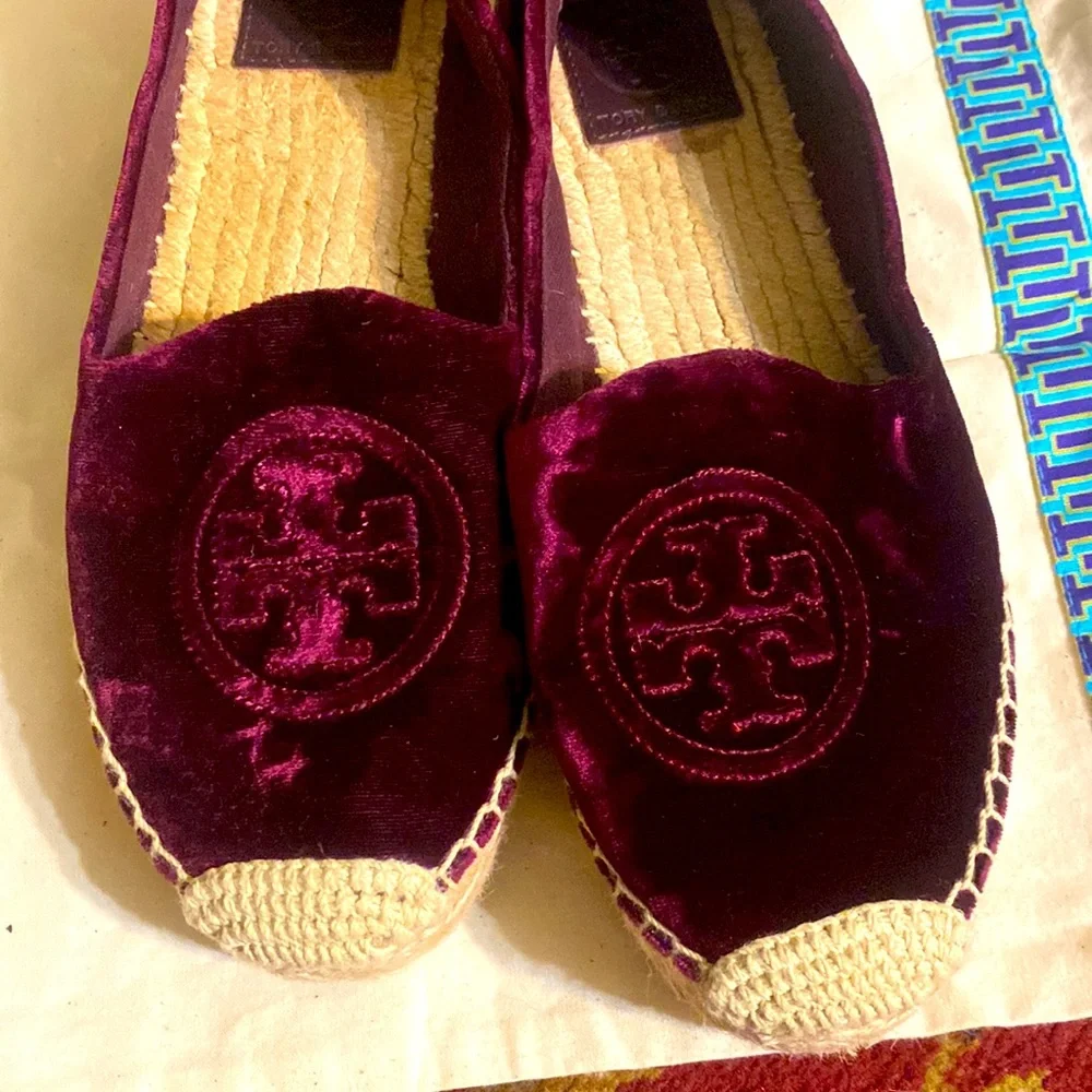 TORY BURCH VELVET PLATFORM ESPADRILLE